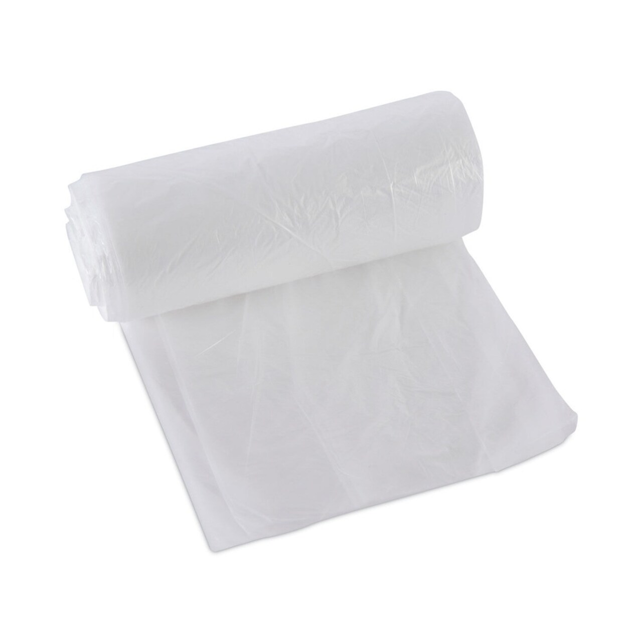 Boardwalk 10 Gallon 6 mic 24 in. x 23 in. Perforated Roll High-Density Can Liners - Natural (50 Bags/Roll, 20 Rolls/Carton)